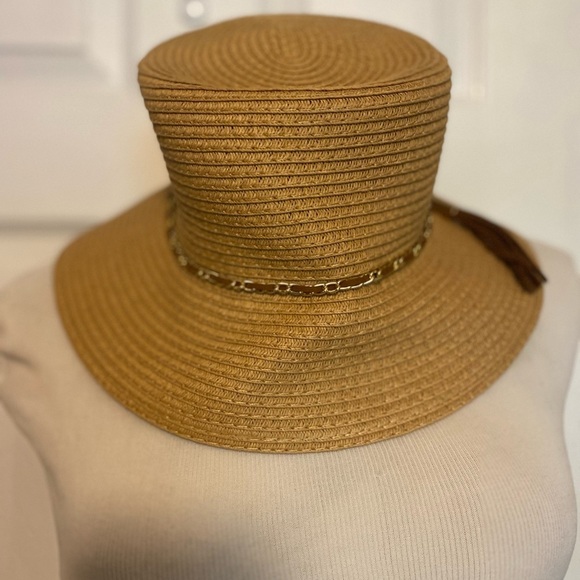 Halston Heritage Tan and Brown Wide Brim Hat